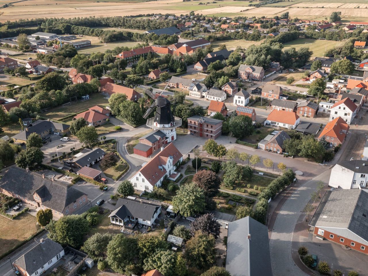 Dronefoto af Tønder Kommune