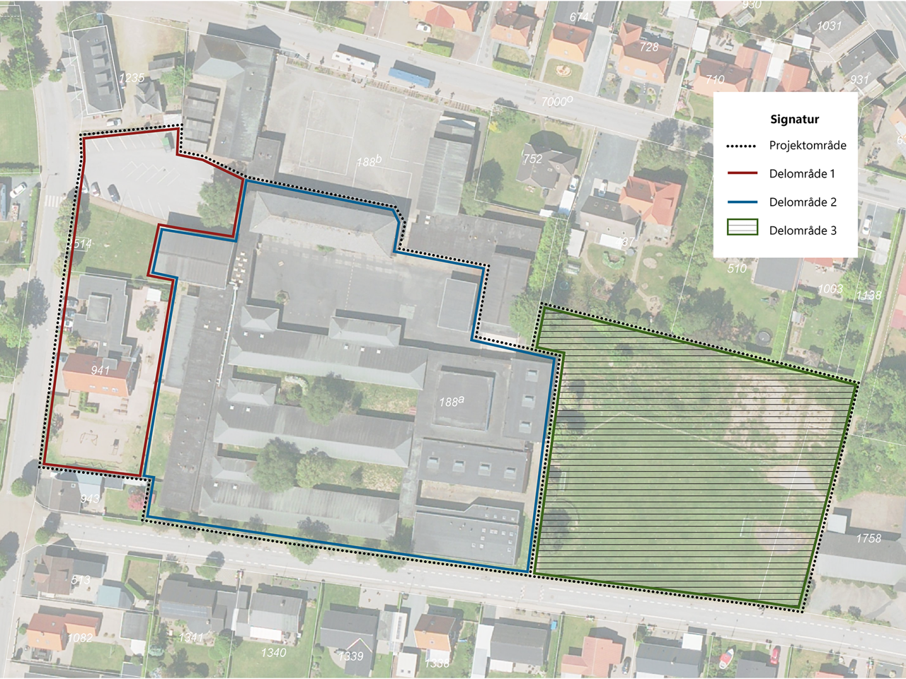 Et kort der viser projektområdet